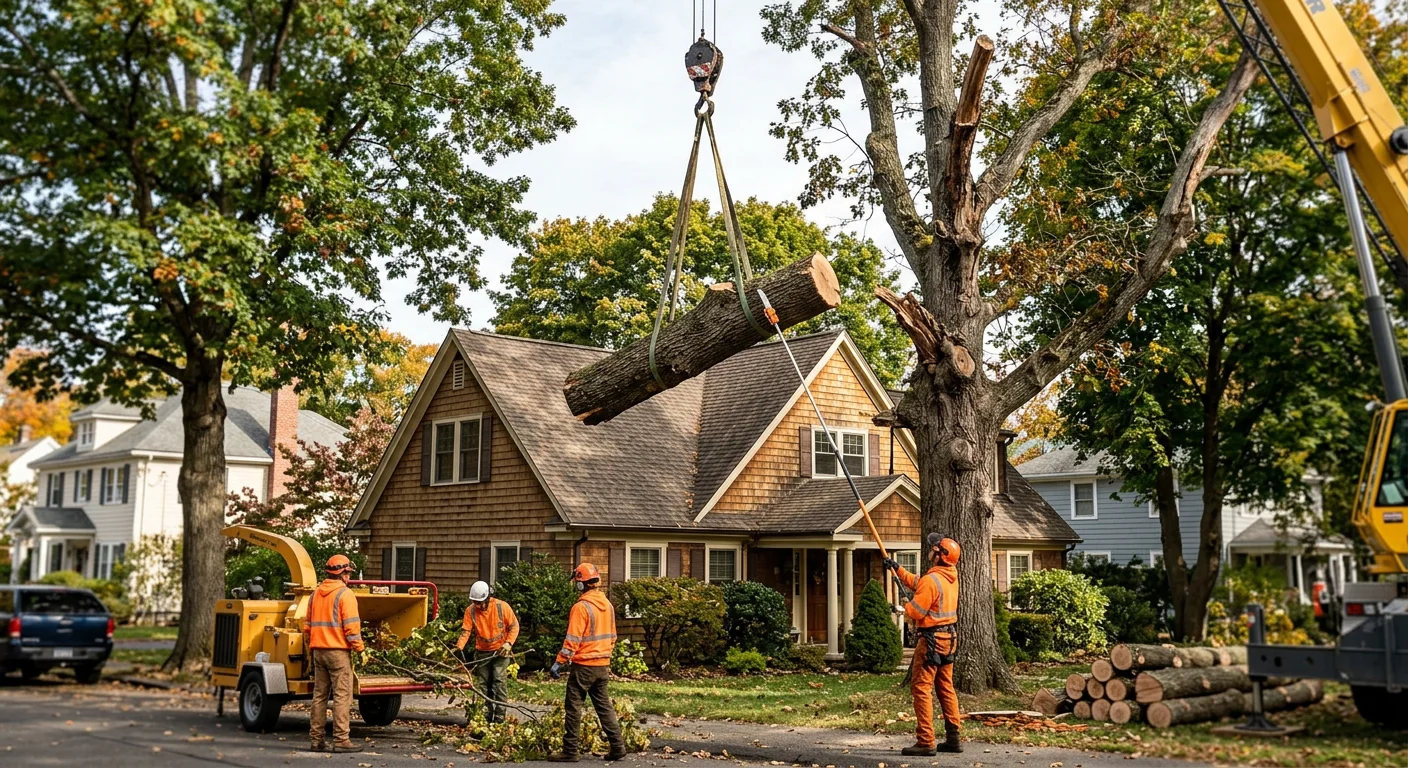 Crane lifting a large oak section above a Cheshire rooftop