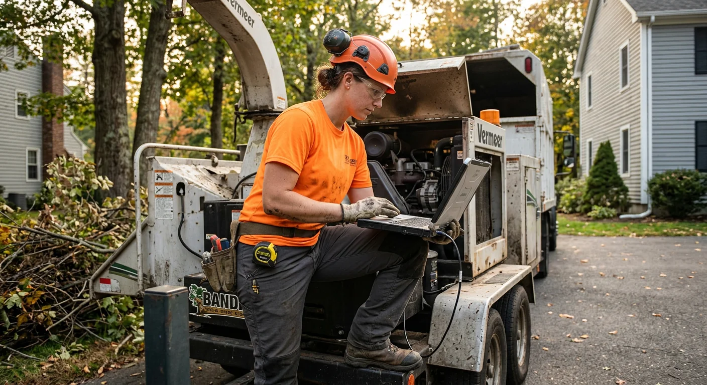 Cheshire Tree Service Pros technician testing system performance