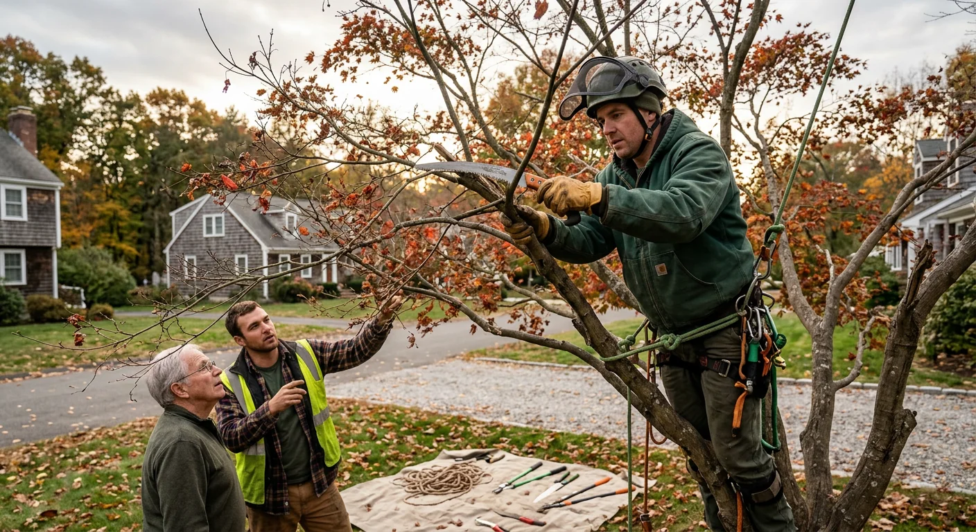 Neglected thinning maple canopy before restorative pruning treatment