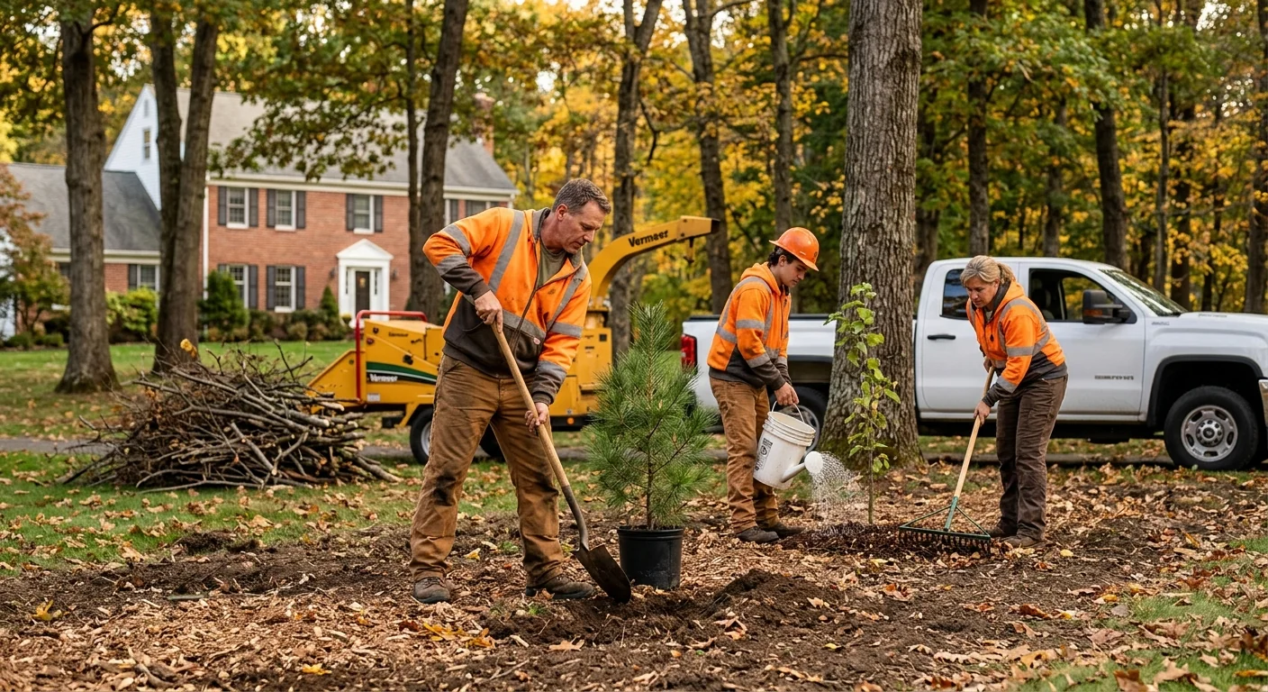 Restored tree line filling a thin gap on a Cheshire property