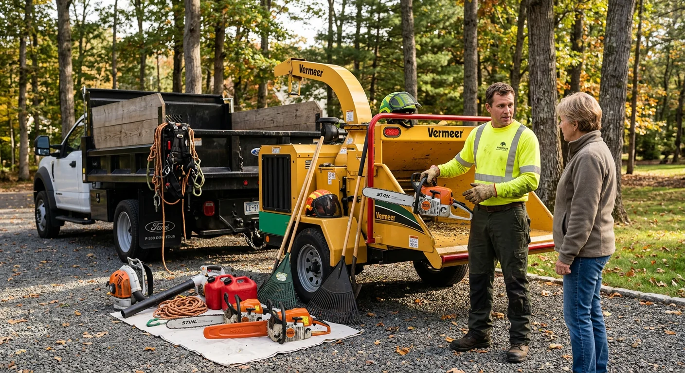 Tree Service equipment ready for customer walkthrough