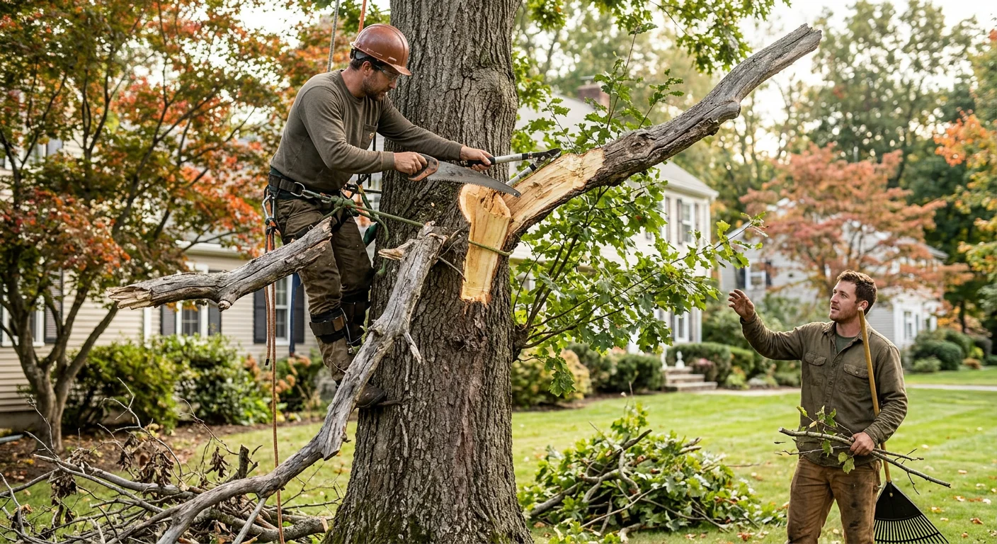 Deadwood removed from an aging tree revealing healthier branch structure