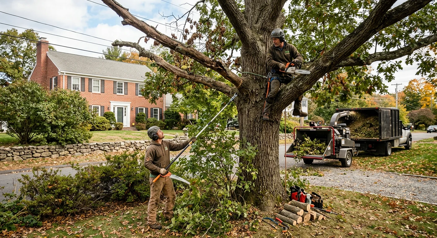 Certified arborist inspecting a mature tree during a risk assessment in Cheshire